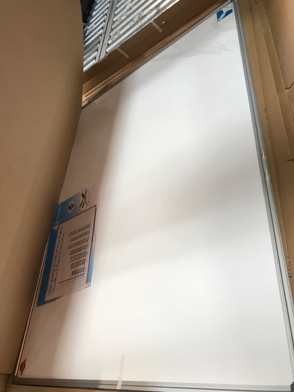 Photo 2 of Lockways White Board Dry Erase Board 48 x 36 Inch, Magnetic Whiteboard 4 x 3, Silver Aluminium Frame, Set Including 1 Detachable Aluminum Marker Tray, 3 Dry Erase Markers, 8 Magnets 48 x 36 Inch Silver