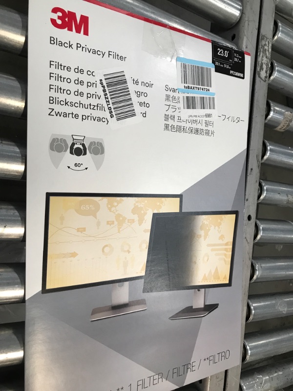 Photo 2 of 3M Privacy Filter for 23.0 Inch Widescreen Monitor, Reversible Gloss/Matte, Reduces Blue Light, Screen Protection, 16:9 Aspect Ratio (PF230W9B)