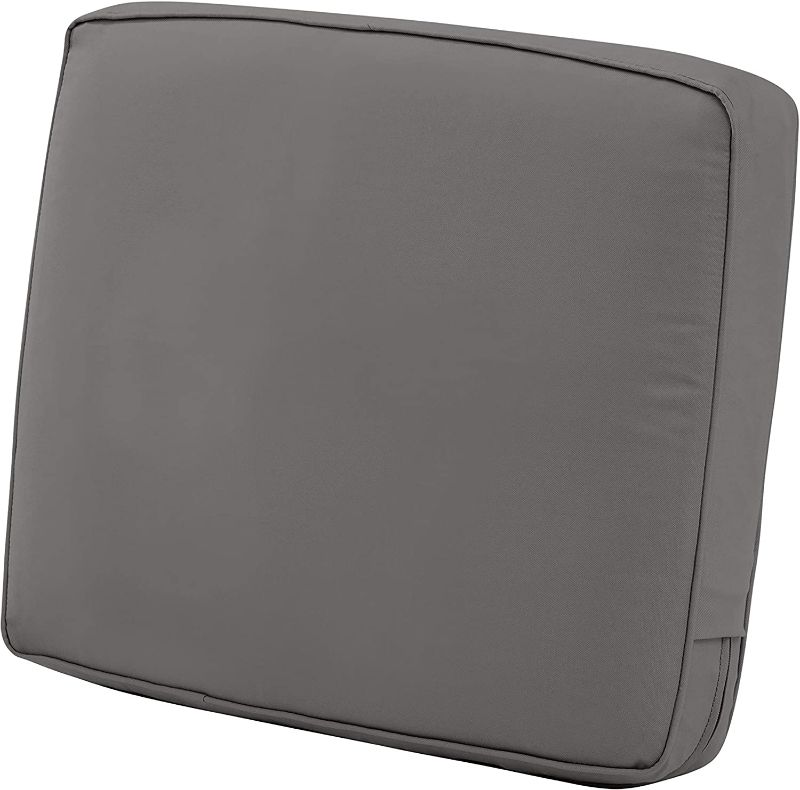 Photo 1 of 2PK-Classic Accessories Montlake FadeSafe Water-Resistant 23 x 22 x 4 Inch Patio Lounge Back Cushion, Light Charcoal Grey, Outdoor Loveseat Cushions
