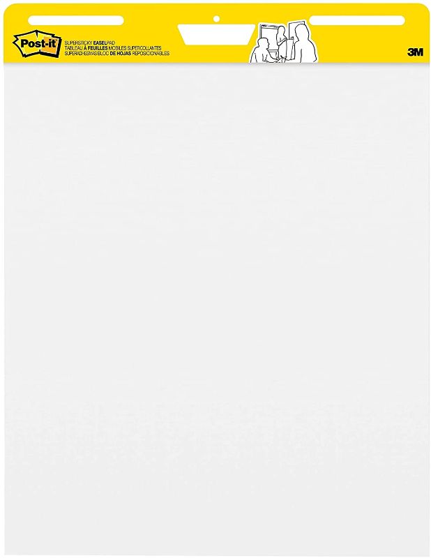 Photo 1 of Post-it Super Sticky Easel Pad, 25 in x 30 in, White, 30 Sheets