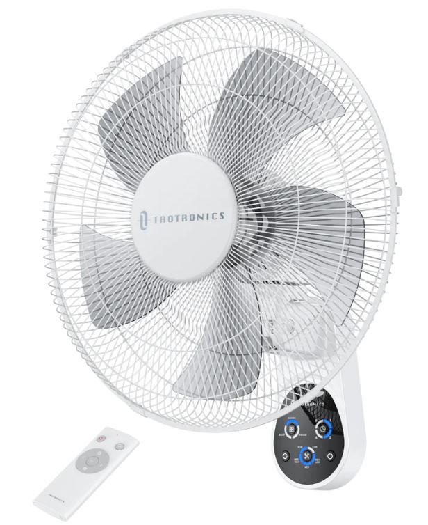 Photo 1 of Wall Mount Fan, 16 Inch 5 Blades 5 Speeds Wall Fan with Remote Control
