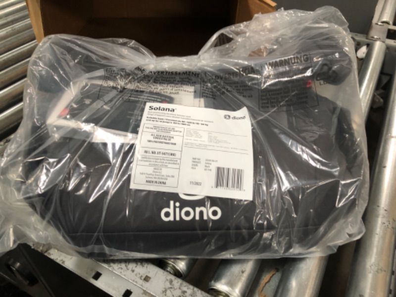 Photo 3 of Diono Solana 2 XL 2022, Dual Latch Connectors, Lightweight Backless Belt-Positioning Booster Car Seat, 8 Years 1 Booster Seat, Black NEW! LATCH Connect Single Black