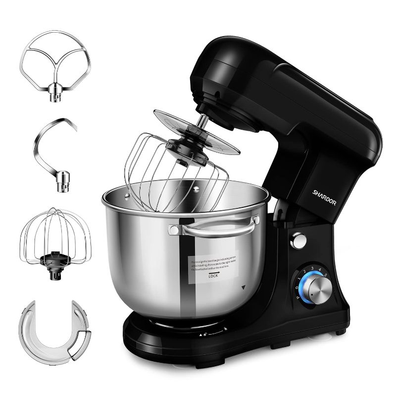 Photo 1 of SHARDOR Hand Mixer, 350W Handheld Mixer with Storage Case 5-Speed Plus Turbo Hand Mixer Electric With 5 Stainless Steel Attachments(2 Beaters, 2 Dough Hooks and 1 Whisk), Silver US-HM315S Retro Fashion Sliver