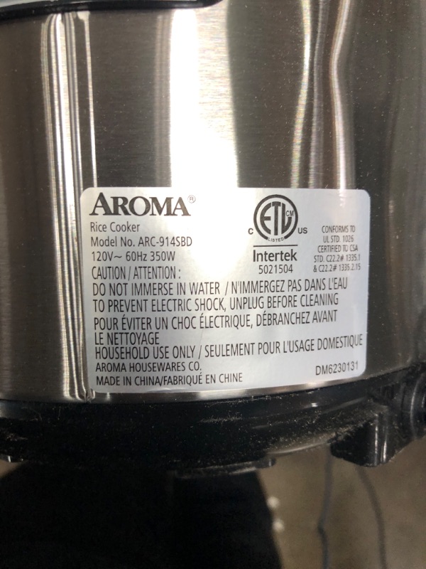 Photo 4 of Aroma Housewares ARC-914SBD Digital Cool-Touch Rice Grain Cooker and Food Steamer, Stainless, Silver, 4-Cup (Uncooked) / 8-Cup (Cooked) Basic