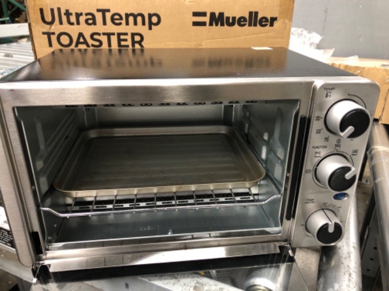 Photo 2 of ** turns on and gets hot***
Toaster Oven 4 Slice, Multi-function Stainless Steel Finish with Timer - Toast - Bake - Broil Settings, Natural Convection - 1100 Watts of Power, Includes Baking Pan and Rack by Mueller Austria