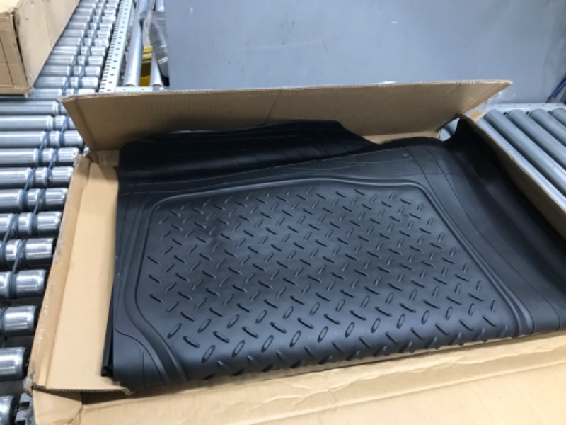 Photo 2 of Motor Trend FlexTough Performance All Weather Rubber Car Floor Mats with Cargo Liner - Full Set Front & Rear Floor Mats for Cars Truck SUV, Automotive Floor Mats (Black)