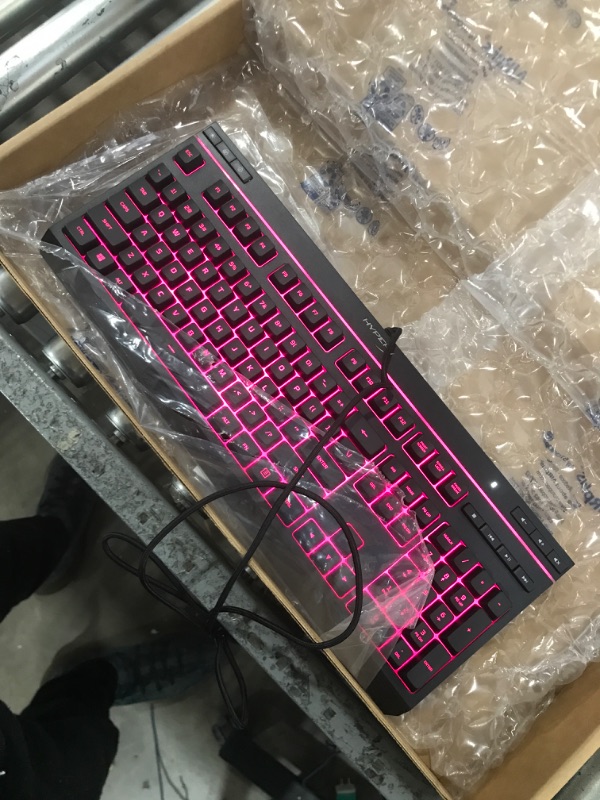 Photo 2 of HyperX Alloy Core RGB – Membrane Gaming Keyboard, Comfortable Quiet Silent Keys with RGB LED Lighting Effects, Spill Resistant, Dedicated Media Keys, Compatible with Windows 10/8.1/8/7 – Black