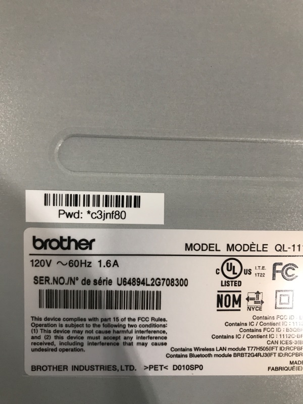 Photo 4 of Brother QL-1110NWB Wide Format, Postage and Barcode Professional Thermal Monochrome Label Printer with Wireless Connectivity Model: QL1100NWB DIFFERENCE:USB Host Port