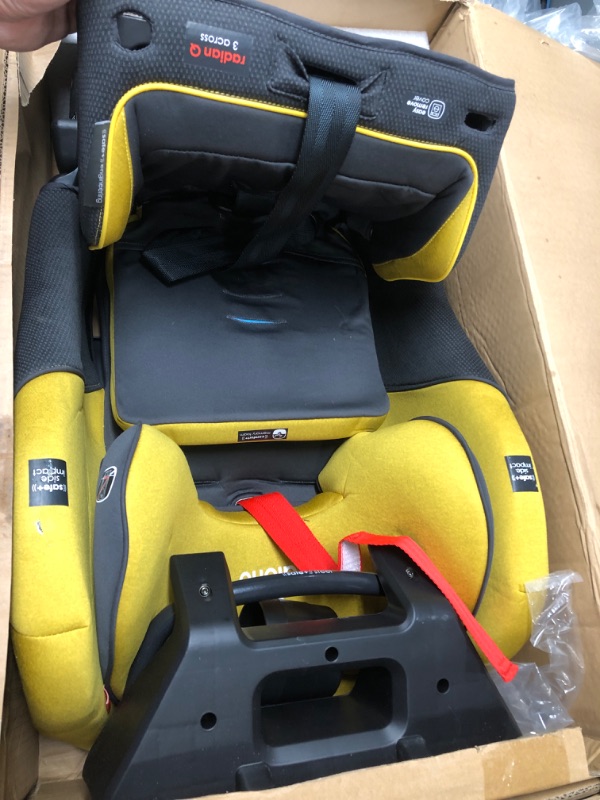 Photo 2 of Diono Radian 3QX 4-in-1 Rear & Forward Facing Convertible Car Seat, Safe+ Engineering 3 Stage Infant Protection, 10 Years 1 Car Seat, Ultimate Protection, Slim Fit 3 Across, Yellow Mineral