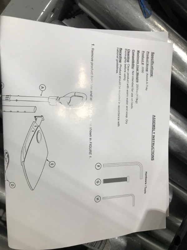 Photo 2 of Able Life Able Tray Table, Adjustable Bamboo Swivel TV and Laptop Table with Ergonomic Stand Assist Safety Handle, Independent Living Aid