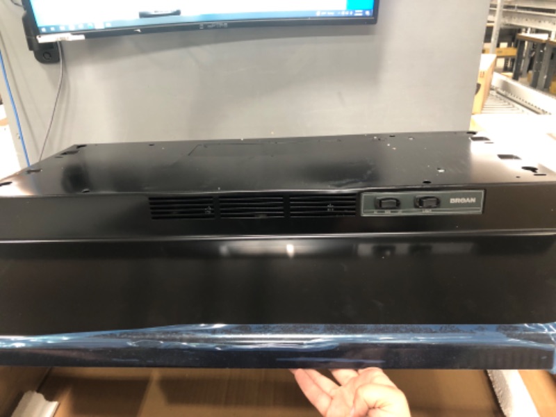 Photo 1 of Used *** Broan-NuTone 413023 Ductless Range Hood Insert with Light, Exhaust Fan for Under Cabinet, 30-Inch, Black & 678 Ventilation Fan and Light Combo for Bathroom and Home, 100 Watts, 50 CFM 30-Inch Black Hood