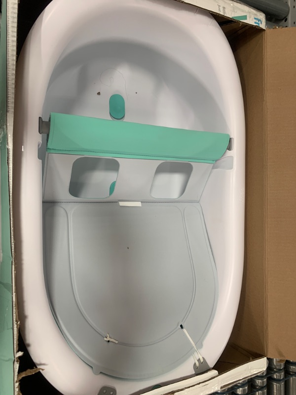 Photo 2 of 4-in-1 Grow-with-Me Bath Tub by Frida Baby Transforms Infant Bathtub to Toddler Bath Seat with Backrest for Assisted Sitting in Tub