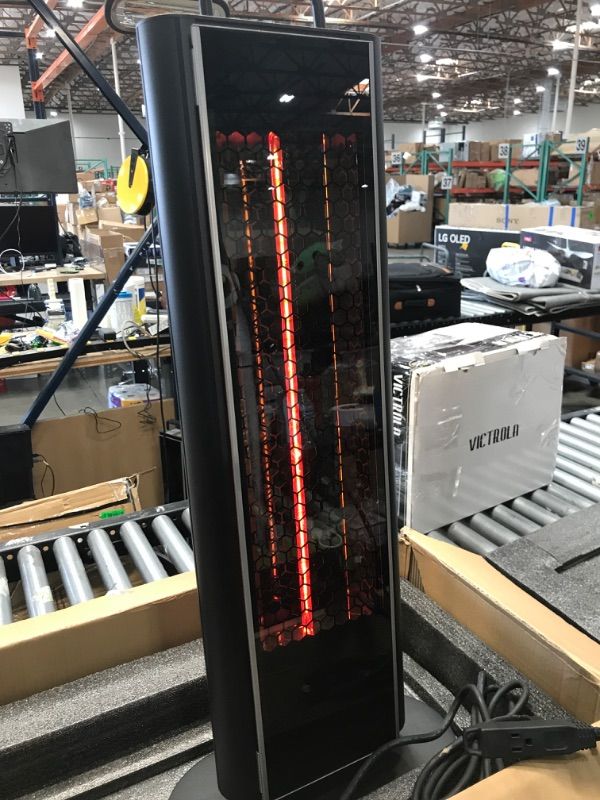 Photo 4 of **PARTS ONLY/ DOES NOT WORK*** EAST OAK 1500W Patio Heater, Table Side Portable Electric Heater with Double-sided Heating & 3 Heating Levels, IP65 Waterproof Outdoor Heater with Remote, and Protection from Tip-over & Overheating UTH-1500W