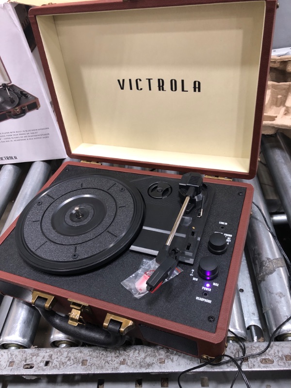 Photo 5 of Victrola Journey+ Bluetooth Suitcase Record Player, Dark Brown (VSC-400SB-DBR-SDF) Dark Brown Record Player