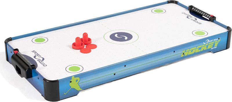 Photo 2 of Sport Squad HX40 40 inch Table Top Air Hockey Table for Kids and Adults - Electric Motor Fan - Includes 2 Pushers and 2 Air Hockey Pucks - Great for Playing on The Floor, Tabletop, or Dorm Room