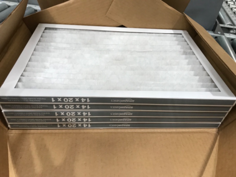 Photo 1 of Amazon Basics Merv 8 AC Furnace Air Filter - 14x20x1, 6-Pack,white 14x20x1 Merv 8