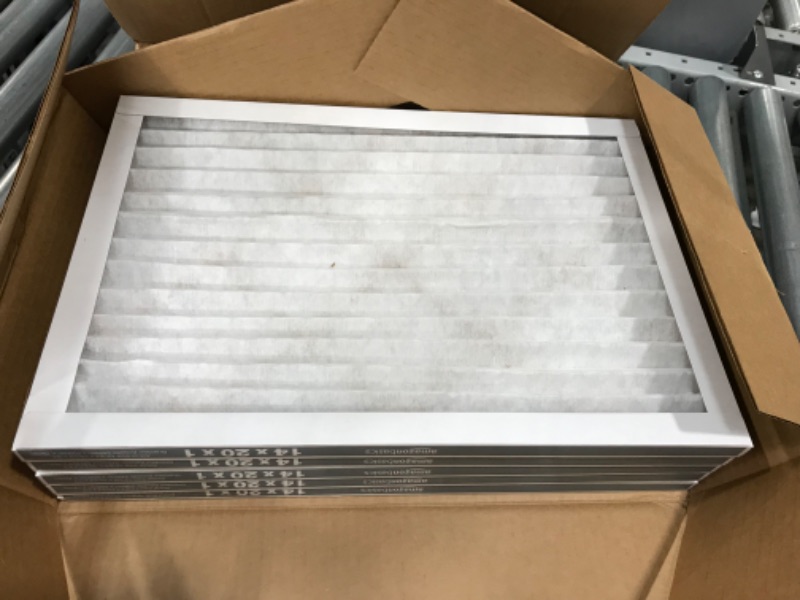 Photo 2 of Amazon Basics Merv 8 AC Furnace Air Filter - 14x20x1, 6-Pack,white 14x20x1 Merv 8