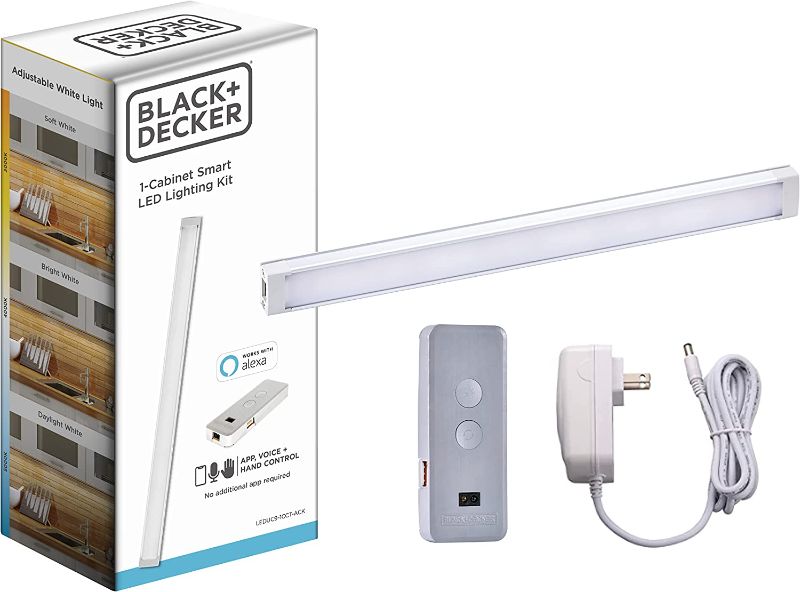 Photo 1 of BLACK+DECKER Smart Under Cabinet Lighting, Works with Alexa, Adjustable LEDs, 9" Bar, Natural – A Certified for Humans Device
