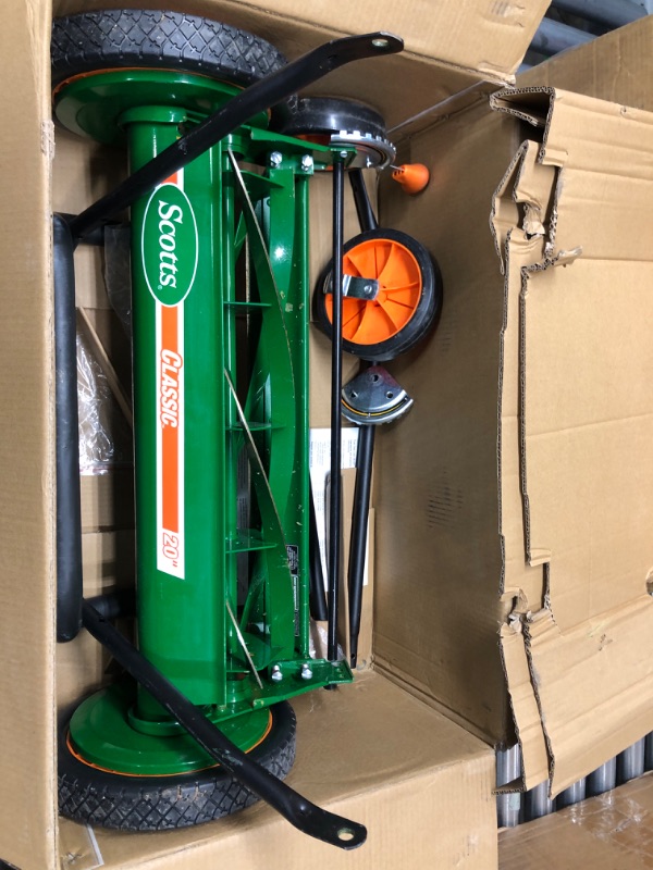 Photo 2 of *Unknown Missing Hardware/Used* Scotts Outdoor Power Tools 2000-20S 20-Inch 5-Blade Classic Push Reel Lawn Mower, Green Reel Only