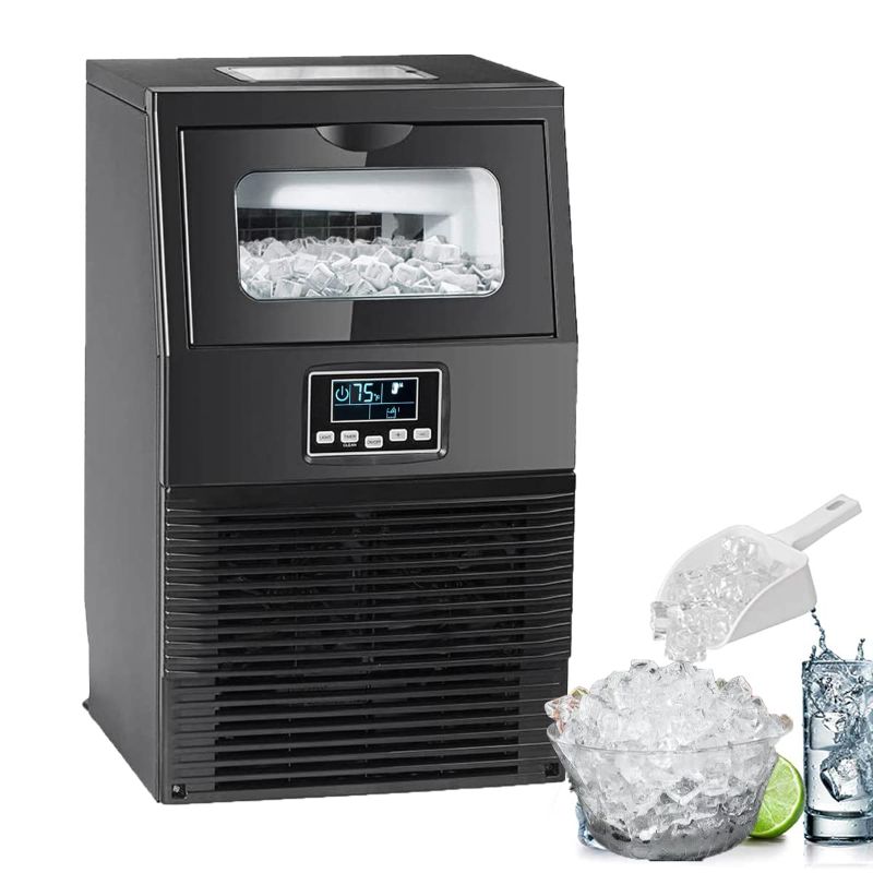 Photo 1 of Silonn Commercial Ice Maker Commercial Sonic Ice Maker Nugget Ice Machine Clear Ice 66 Lbs in 24 hrs with 8 lbs Ice Storage Capacity
