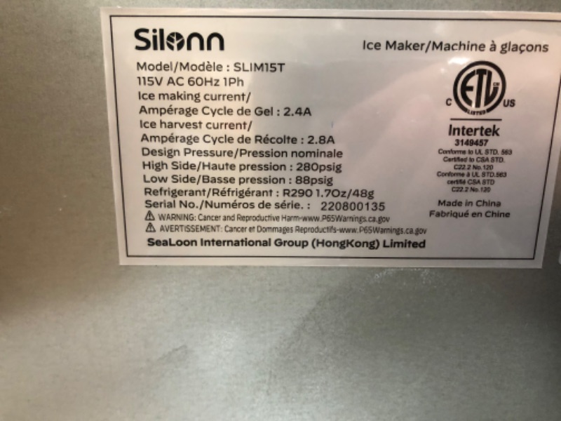 Photo 6 of Silonn Commercial Ice Maker Commercial Sonic Ice Maker Nugget Ice Machine Clear Ice 66 Lbs in 24 hrs with 8 lbs Ice Storage Capacity
