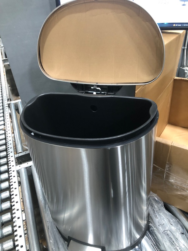 Photo 3 of **SEE NOTES**
QUALIAZERO 50L/13Gal Heavy Duty Hands-Free Stainless Steel Commercial/Kitchen Step Trash Can