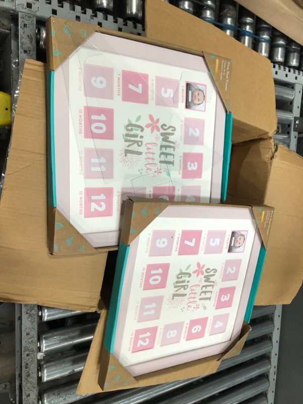 Photo 1 of 2 PACK: Kate & Milo First Year Frame, Baby’s First Year Keepsake, Baby Monthly Milestone Photos, Baby Girl Nursery Decor, Gift For New And Expecting Parents, Pink Sweet Little Girl First Year Frame