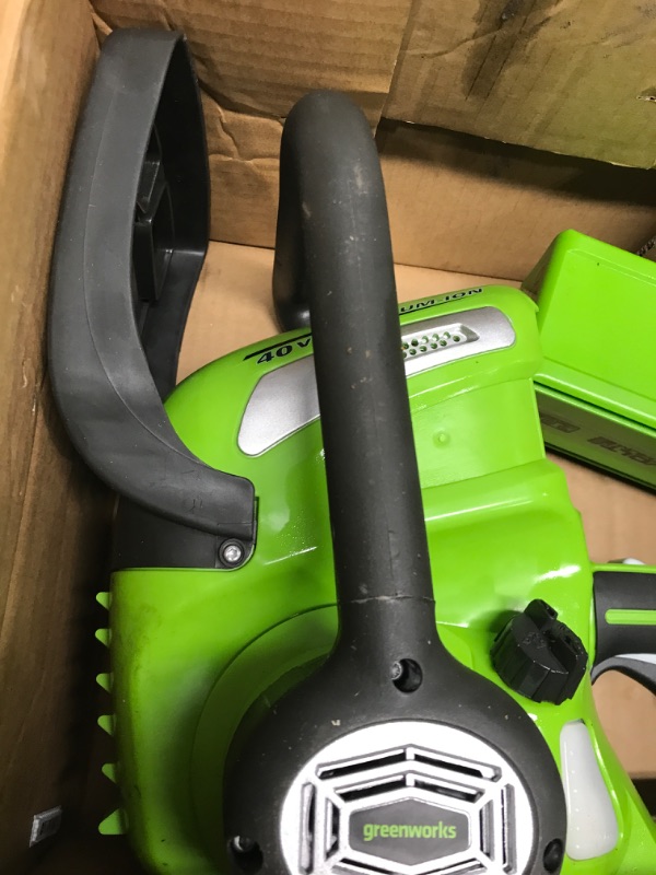 Photo 3 of ***PARTS ONLY***Greenworks 12-Inch 40V Cordless Chainsaw, 2.0 AH Battery Included 20262