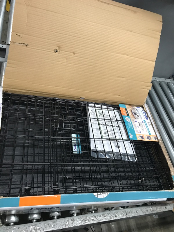 Photo 2 of **SEE NOTES**
Dog Crate MidWest ICrate 30 Inch Double Door Folding, Dog Tray 30L x 19W x 21H Inches, Medium Dog Breed, Black