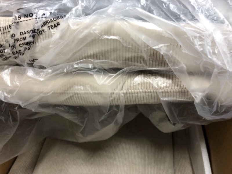 Photo 1 of *MISSING LEGSCOLAMY Corduroy Dining Chairs Set of 2, Upholstered Modern Accent Side Leisure Chairs with Mid Back and Wood Legs for Living Room/Dining Room/Bedroom/Guest Room-Beige Beige Set of 2 