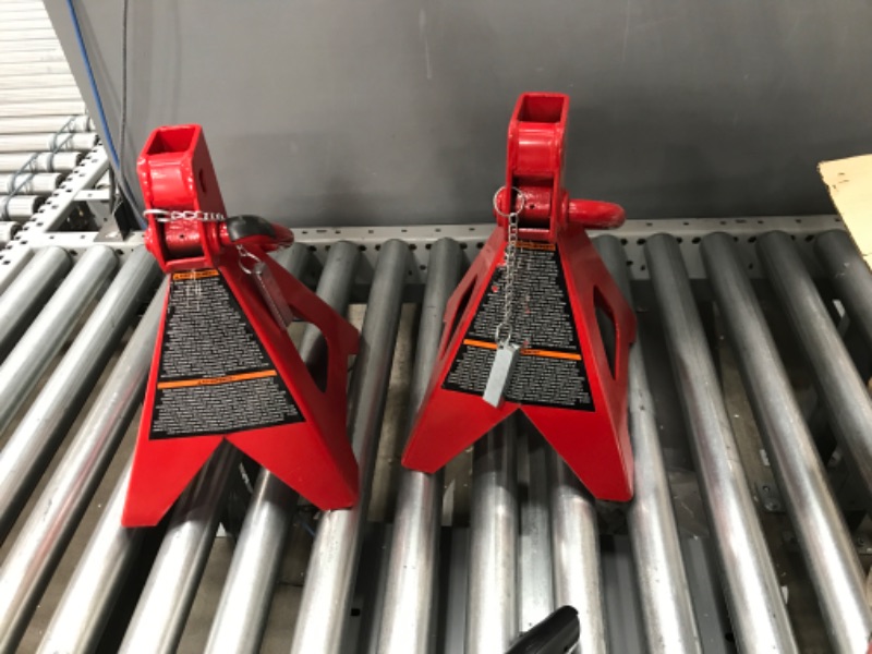 Photo 2 of BIG RED T46002A Torin Steel Jack Stands: Double Locking, 6 Ton (12,000 lb) Capacity, Red, 1 Pair