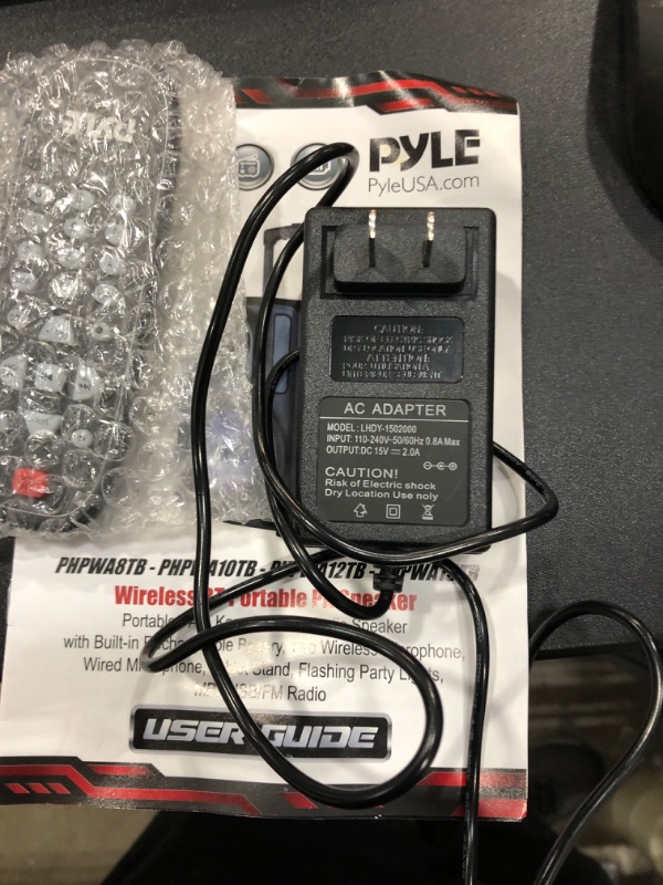Photo 1 of PyleUsa 8’’ Portable PA Speaker System - Wireless BT Streaming PA & Karaoke Party Audio Speaker, Two Wireless Mic, Wired Microphone, Tablet Stand,...