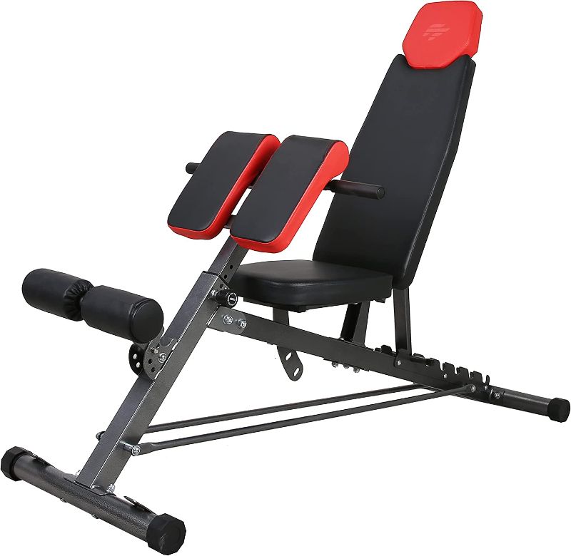 Photo 1 of  Multi-Functional FID Weight Bench for Full All-in-One Body Workout – Hyper Back Extension, Roman Chair, Adjustable Sit up Bench, Incline, Flat & Decline Bench. Perfect with adjustable dumbbell set, barbell weight set or bench press