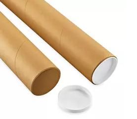 Photo 1 of 12 Kraft Mailing Tubes with End Caps - 3 x 26", .080" thick