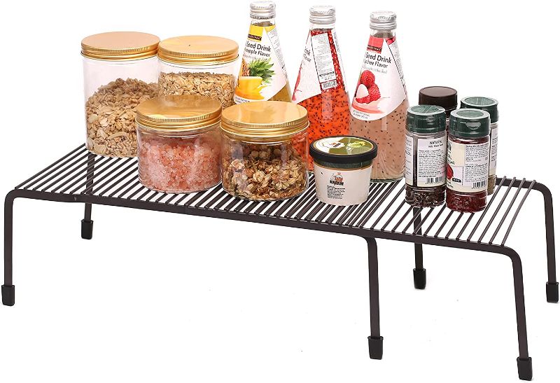 Photo 1 of WIRESPIRIT - Expandable Shelf Organizer (3 Pieces) for Countertop, Cupboard, Cabinet, Pantry - Adjustable Kitchen Organization Shelf Rack - Bronze