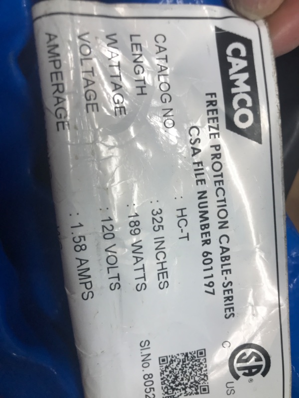 Photo 1 of Camco Heated Drinking Water Hose, - 20° F, 25-Foot, 5/8-Inch ID 25' Cold Weather (Freeze Protection to - 20?F) Standard Packaging