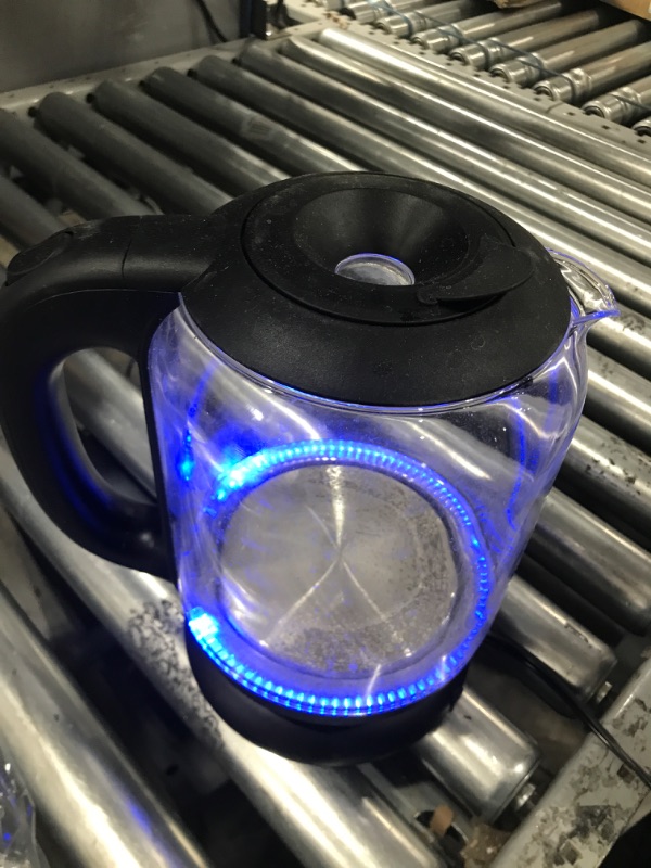 Photo 1 of ***TESTED/ TURNS ON*** Chefman 1.7 Liter Electric Kettle With Easy Fill Lid, Cordless With Removable Lid And 360 Swivel Base, LED Indicator Lights Glass Electric Kettle ?w/ Easy-Fill Lid