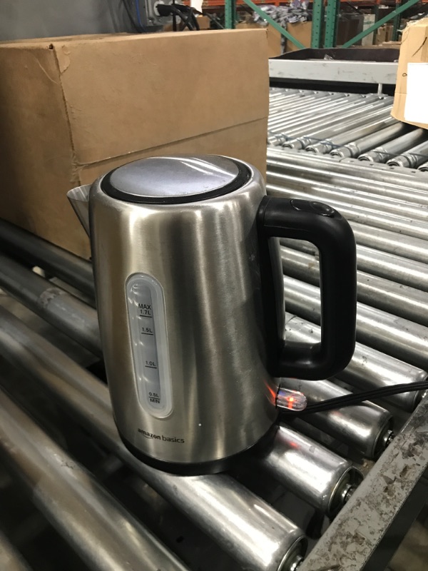 Photo 3 of ***TESTED/ TURNS ON** Basics Stainless Steel Fast, Portable Electric Hot Water Kettle for Tea and Coffee, 1.7-Liter, Silver