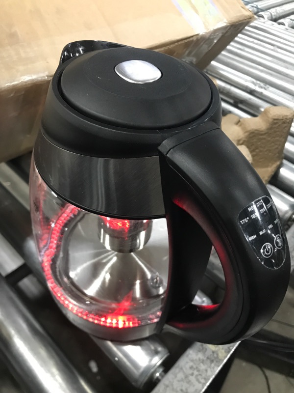 Photo 2 of *****TESTED/ TURNS ON*** Chefman Electric Kettle w/Temperature Control, Removable Tea Infuser, 5 Presets LED Indicator Lights, 360° Swivel Base, BPA Free, Stainless Steel, 1.8 Liters Temperature Control Stainless