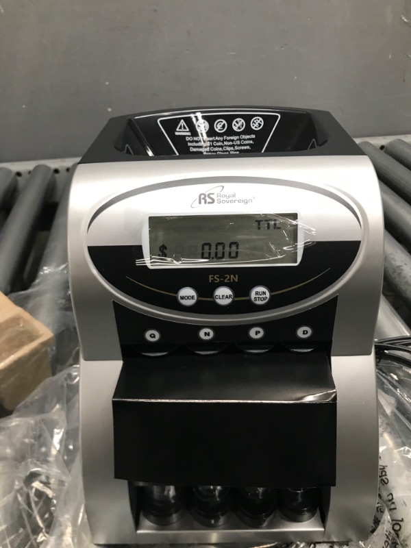 Photo 3 of Royal Sovereign 2 Row Electric Coin Counter/Sorter with Patented Anti-Jam Technology and Digital Counting Display (FS-2N), Black/Silver