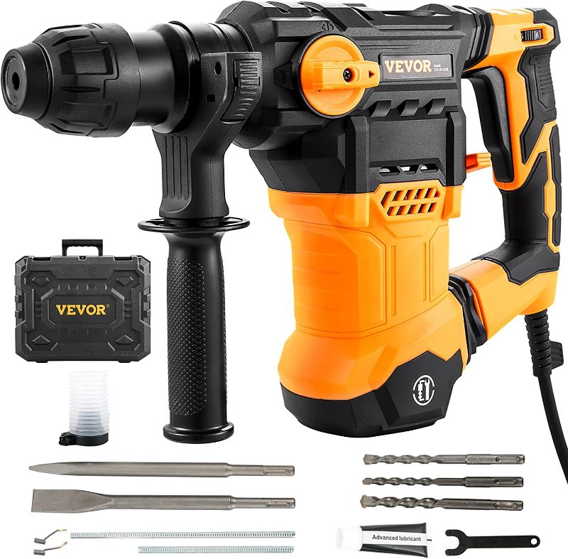Photo 1 of *****MISSING HARDWARE*****  VEVOR 1-1/4 Inch SDS-Plus Rotary Hammer Drill, 13Amp Corded Drills, Heavy Duty Chipping Hammers w/Vibration Control & Safety Clutch