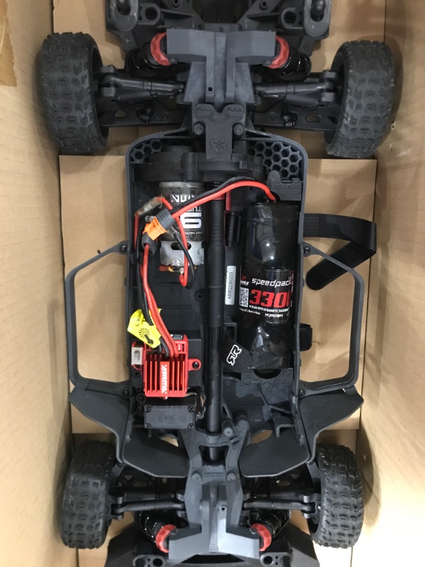 Photo 4 of ARRMA RC Truck 1/8 Infraction 4X4 MEGA Resto-Mod Truck RTR (4 AA Batteries for Transmitter Not Included), Red/Blue, ARA4215V3T1