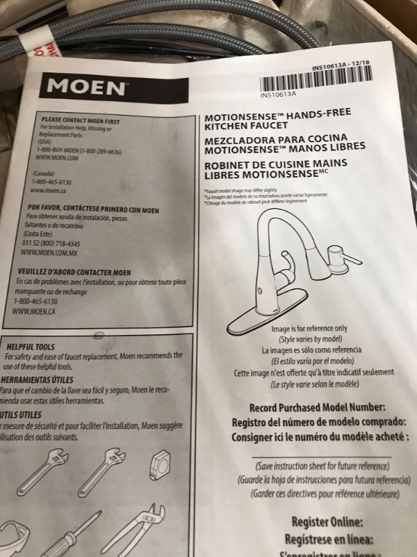 Photo 2 of ***PARTS ONLY*** Moen Brantford Spot Resist Stainless Motionsense Wave Sensor Touchless One-Handle Pulldown Kitchen Faucet, 7185EWSRS Spot Resist Stainless Touchless 2nd Gen Faucet