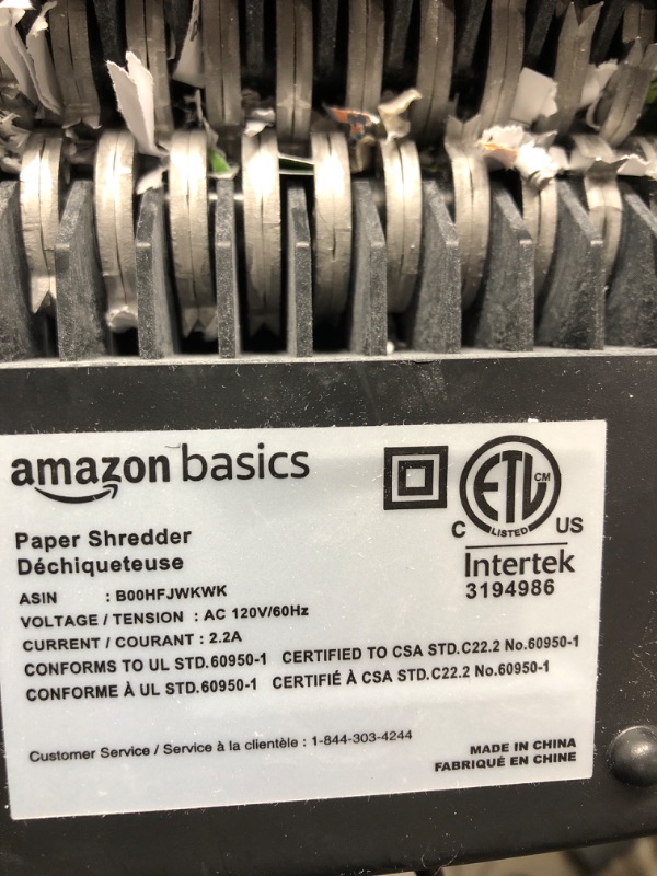 Photo 4 of Amazon Basics 6-Sheet Cross-Cut Paper and Credit Card Home Office Shredder 6 Sheet Shredder