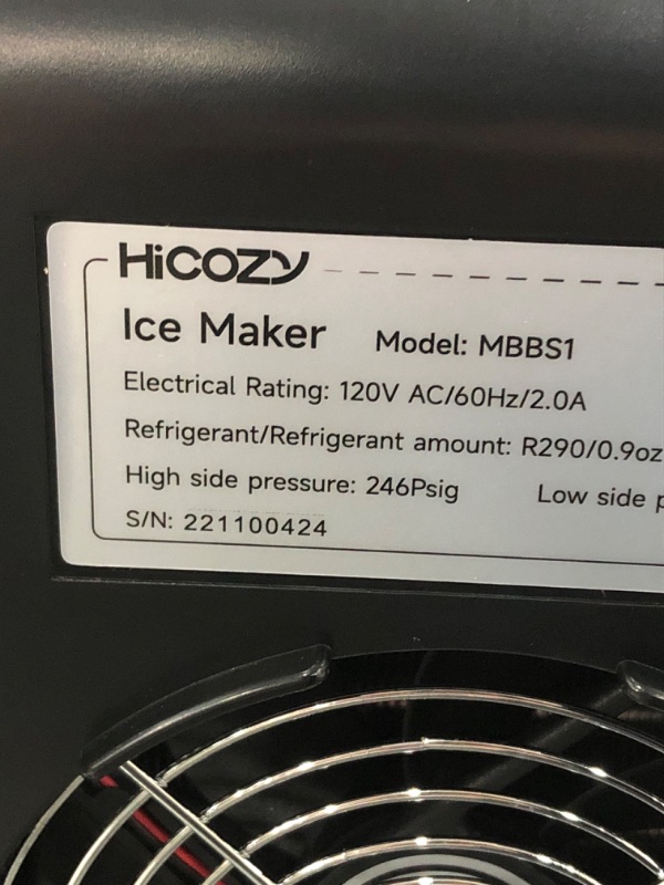 Photo 4 of HiCOZY Countertop Nugget Ice Maker, Compact Sonic Ice Maker, Produce Ice in 5 Mins, 55LB Per Day, Self-Cleaning and Automatic Water Refill, Suitable for Christmas, Home, Office, Party, Bar (Black) Standard Black 1