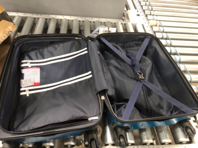 Photo 3 of Coolife Luggage Expandable(only 28") Suitcase PC+ABS Spinner Built-In TSA lock 20in 24in 28in Carry on Caribbean Blue. S(20in_carry on)