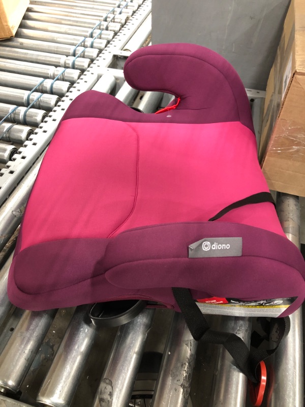 Photo 3 of Diono Solana 2 No Latch, XL Lightweight Backless Belt-Positioning Booster Car Seat, 8 Years 1 Booster Seat, Pink NEW! Vehicle Belt Connect Single Pink