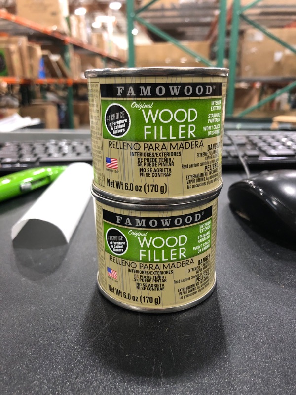 Photo 2 of 2x FamoWood 36141100 Original Wood Filler - 1/4 Pint, Alder