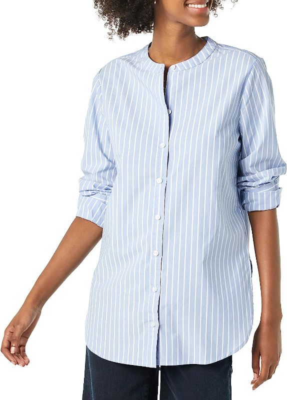 Photo 1 of Amazon Essentials Women's Long Sleeve Tunic Poplin Shirt M
