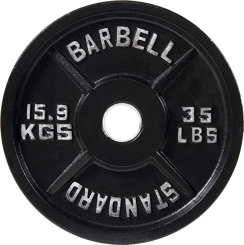 Photo 1 of *** STOCK PICTURE ONLY USED FOR REFENCE **** BalanceFrom Cast Iron Plate Weight Plate for Strength Training, Weightlifting and Crossfit, 1-Inch or 2-Inch, Standard or Olympic
15 .8KG  35LBS 
